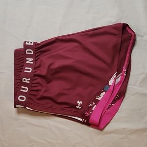 UNDER ARMOUR Women's Loose Fit Play Up Shorts 3.0 Purple Large NWT